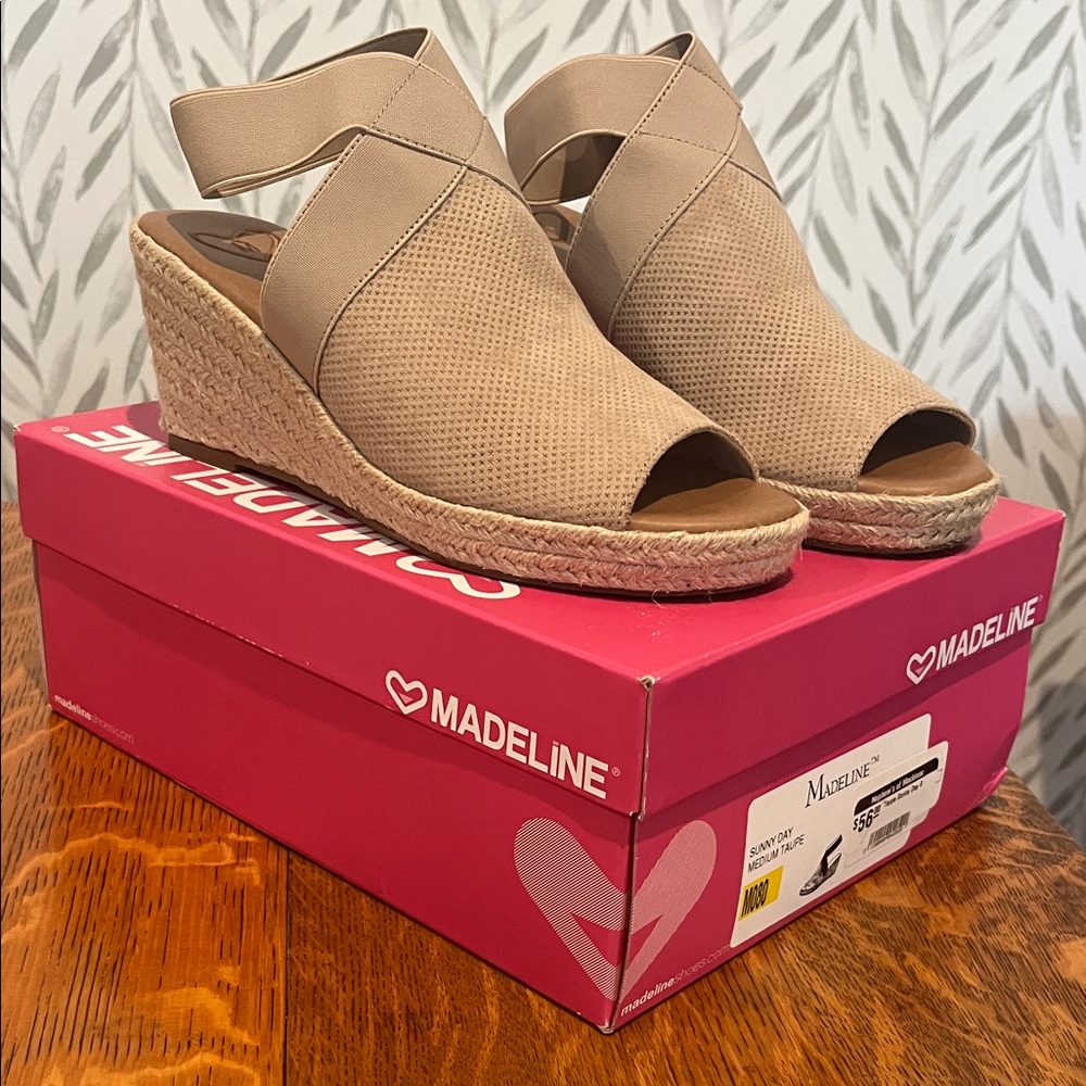 Madeline Taupe Wedge Sandals